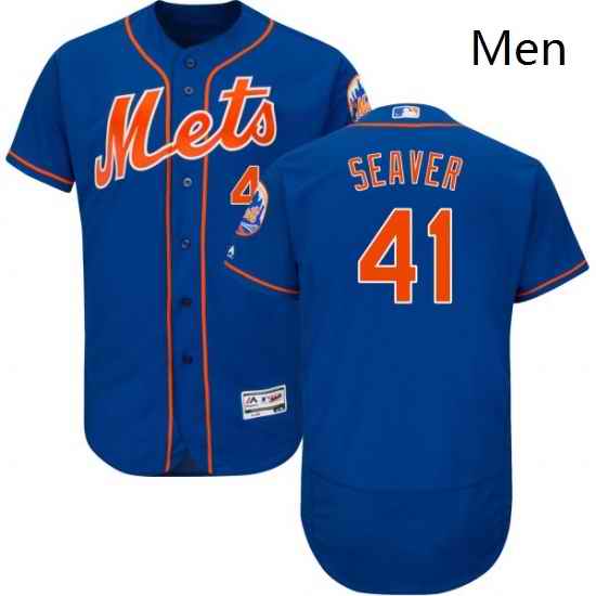 Mens Majestic New York Mets 41 Tom Seaver Royal Blue Alternate Flex Base Authentic Collection MLB Jersey